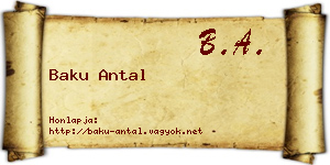 Baku Antal névjegykártya